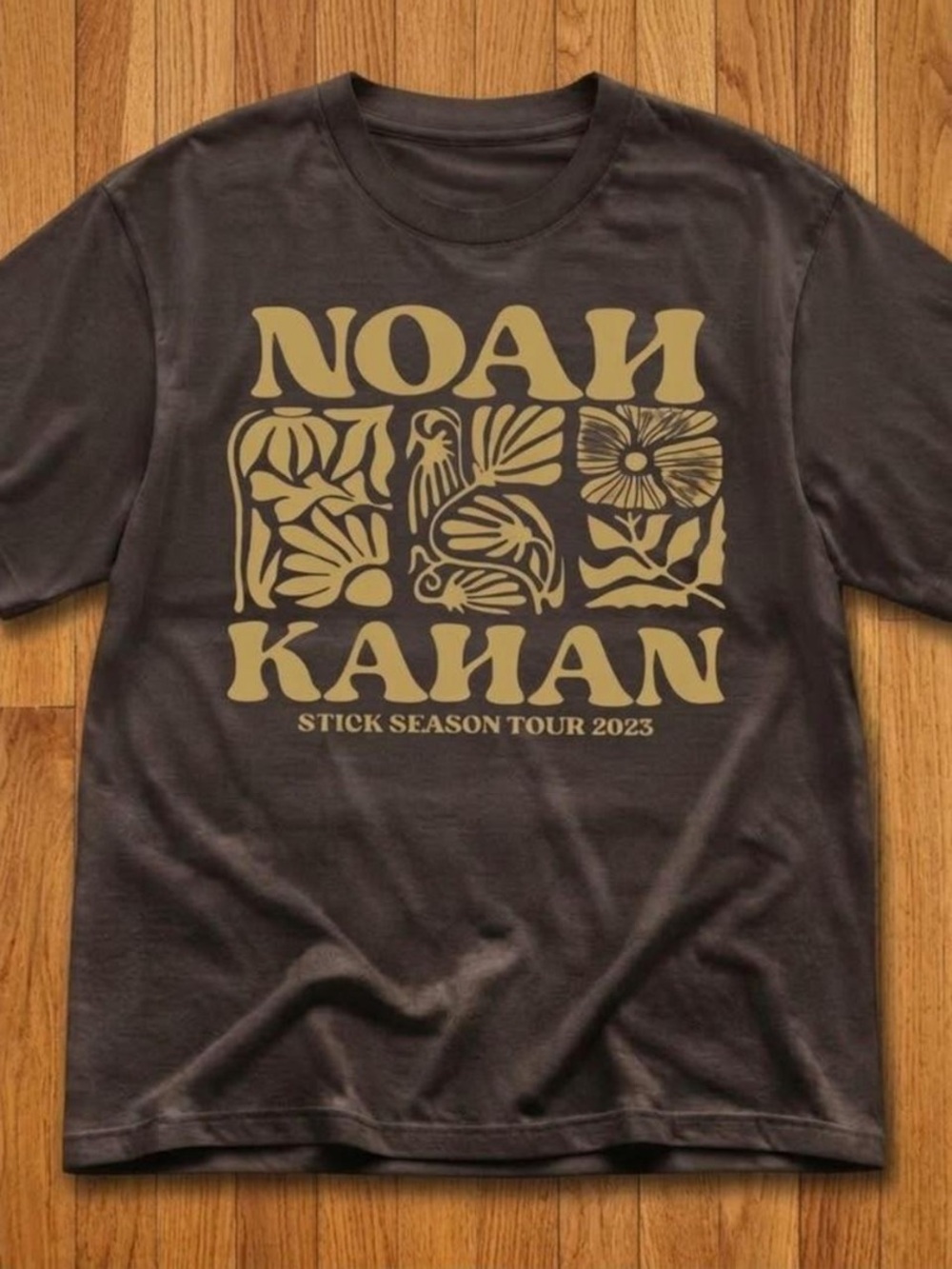 "Stick Season Tour 2023" Graphic Tee - Brown/Gold